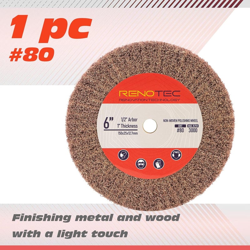 RENOTEC 6x1x1 Inch Cotton Polishing Wheel, 150×25×12mm, 70 Plies - Image 3